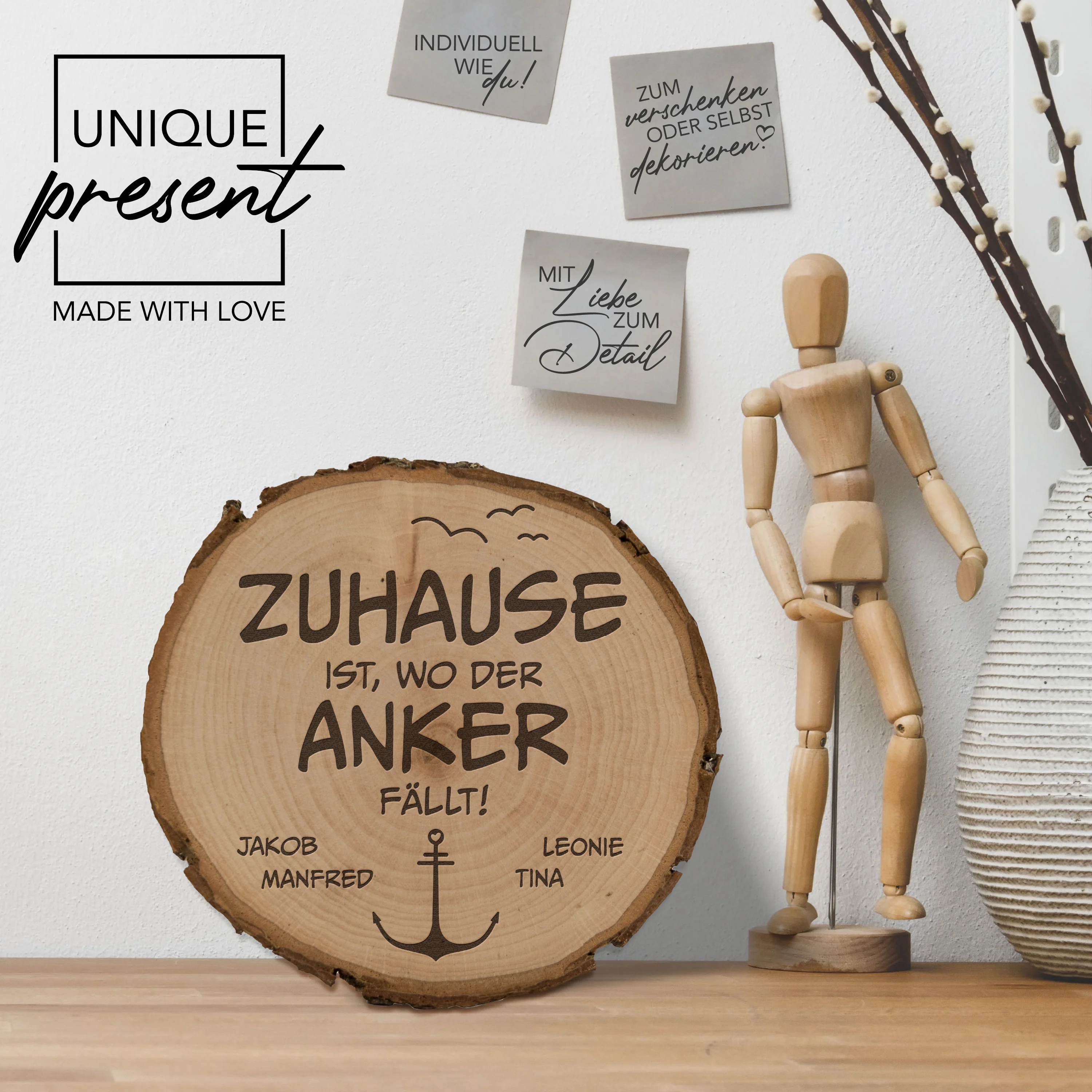 Baumscheibe Personalisiert - Anker - Paargeschenk