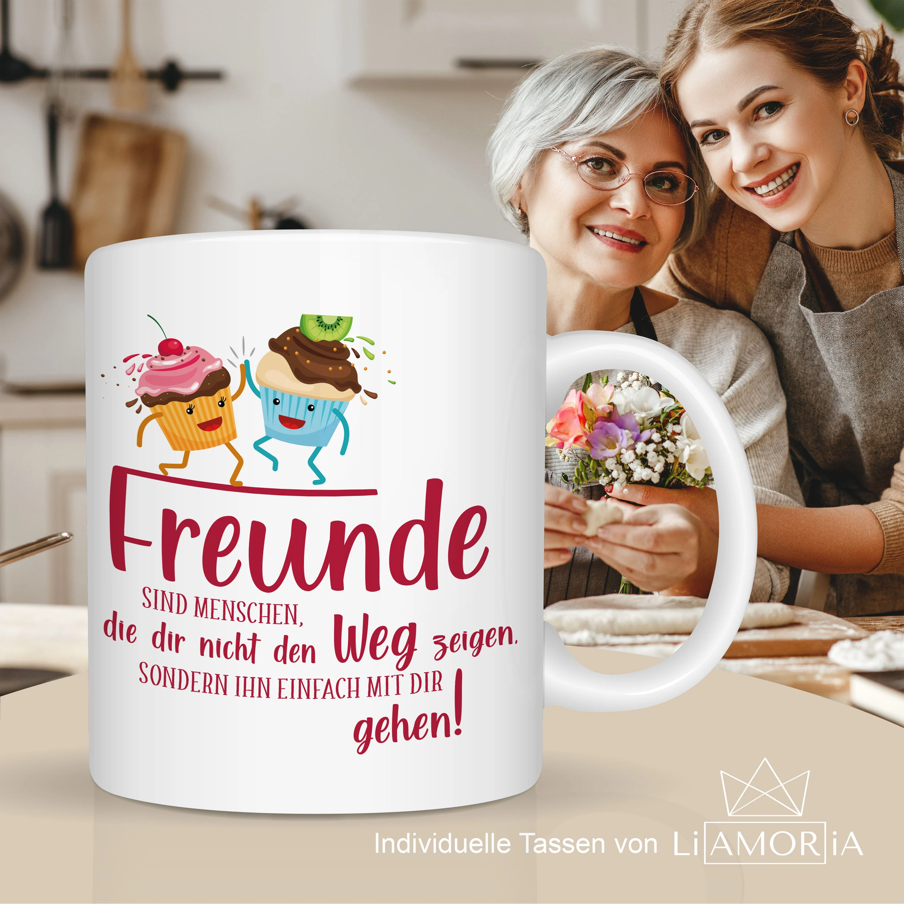 Beste Freunde Tasse Cupcake