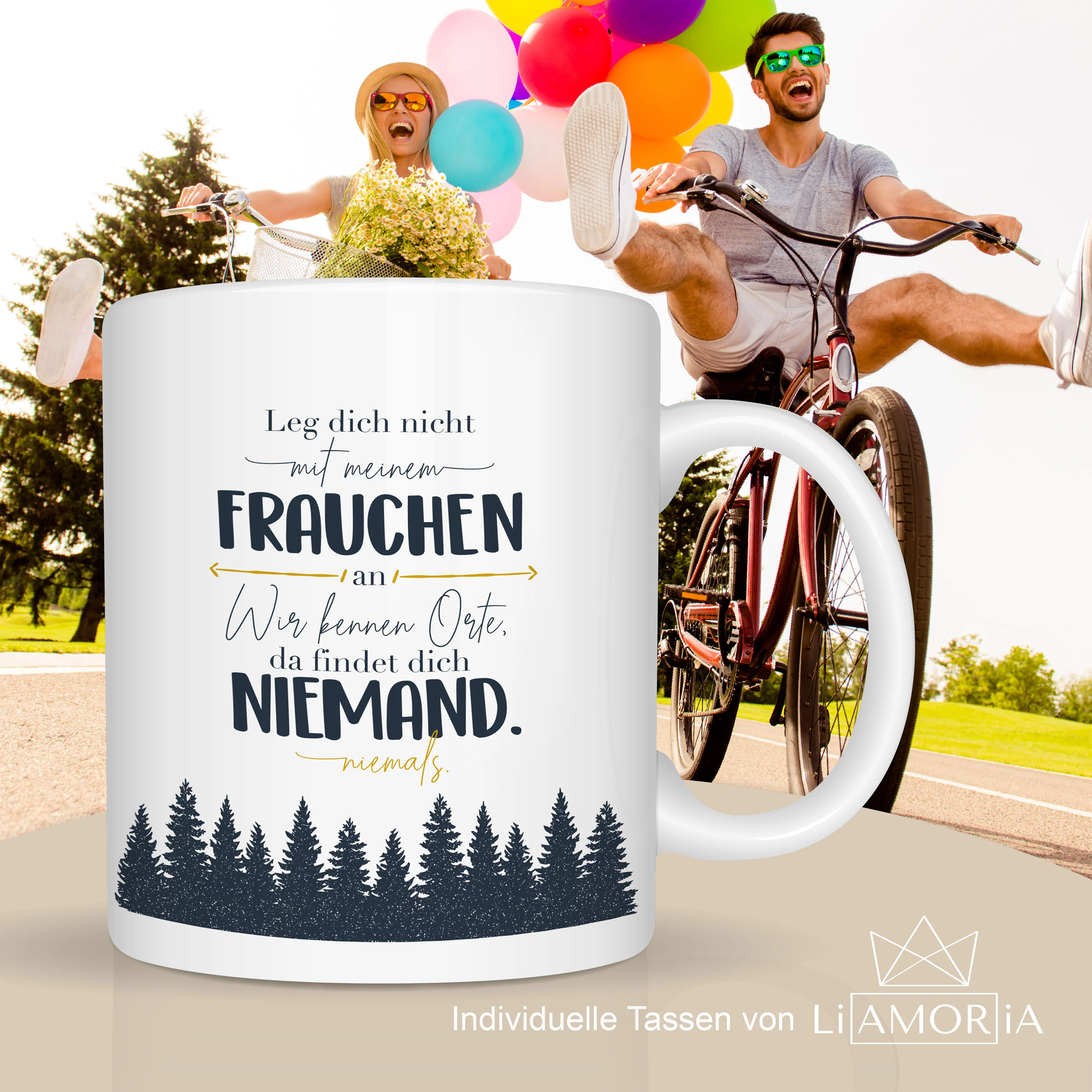 Motivtasse Leg dich nicht mit Frauchen an