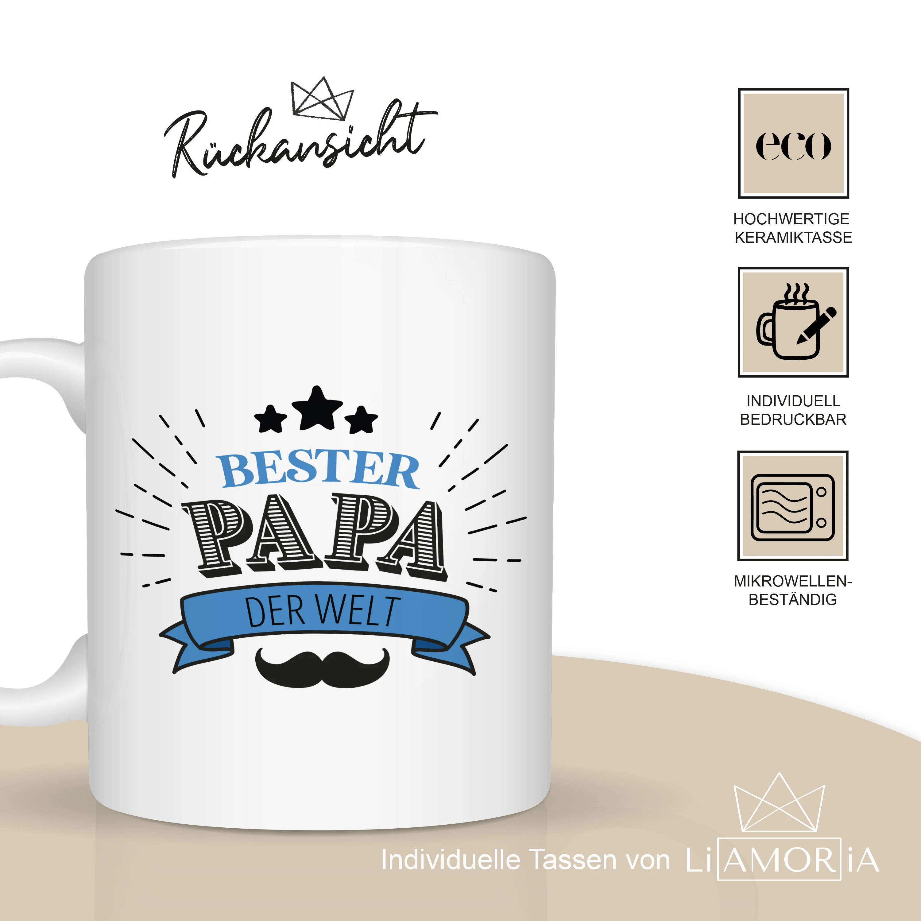 Bester Papa Tasse - Geschenk für Papa - Personalisiertes Papa Geschenk