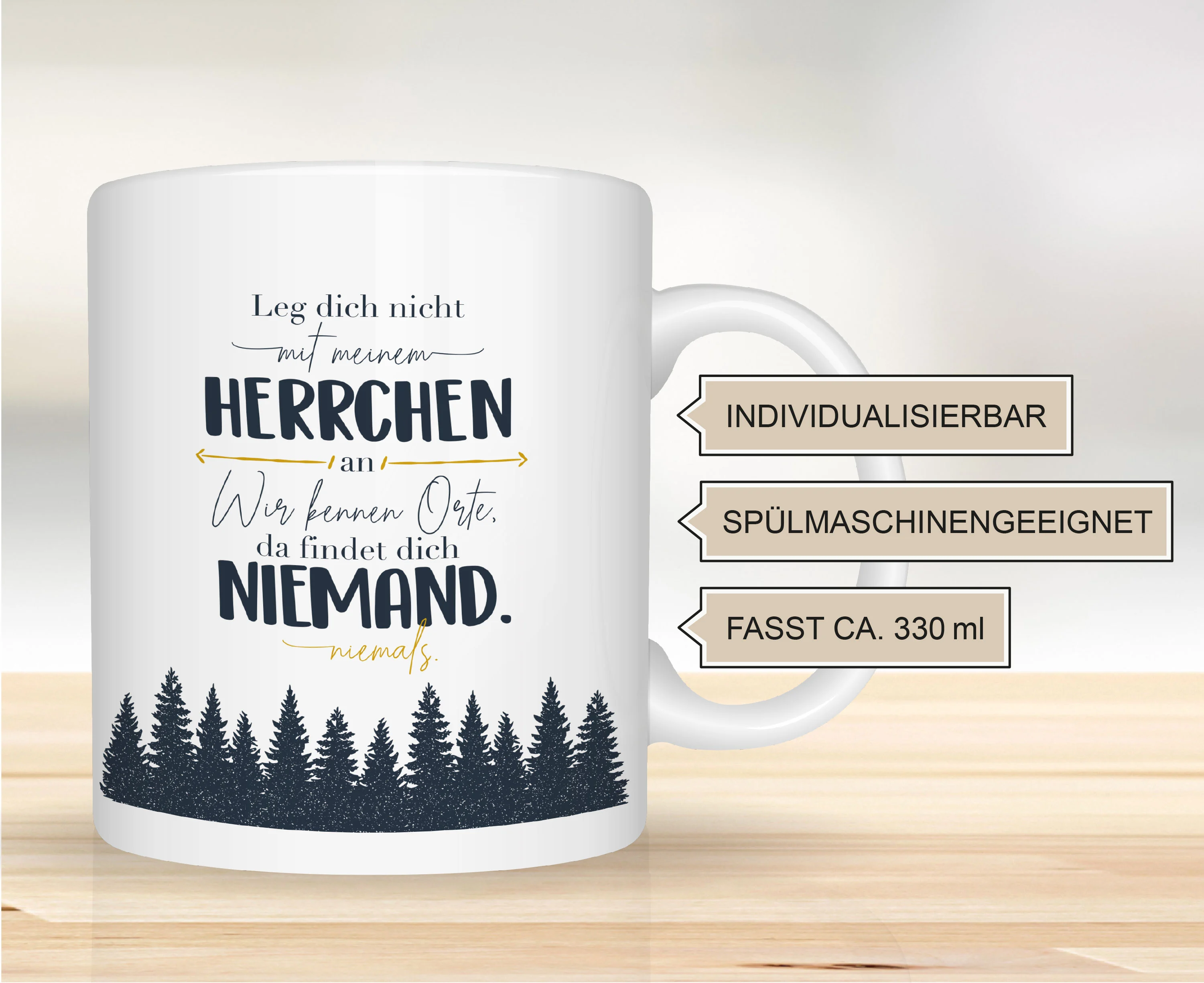 Motivtasse Leg dich nicht mit Herrchen an