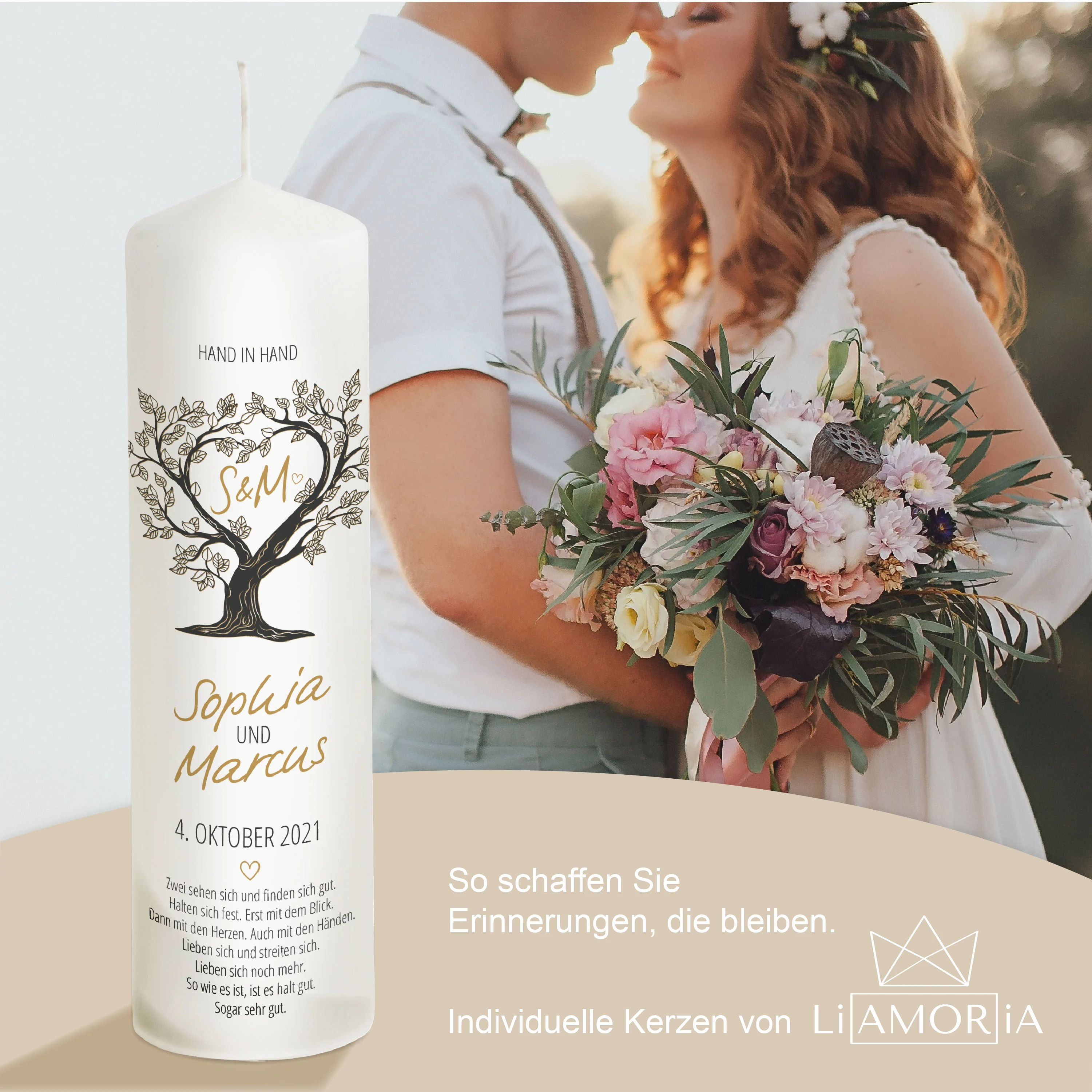 Hochzeitskerze Lebensbaum "Modell Sophia"