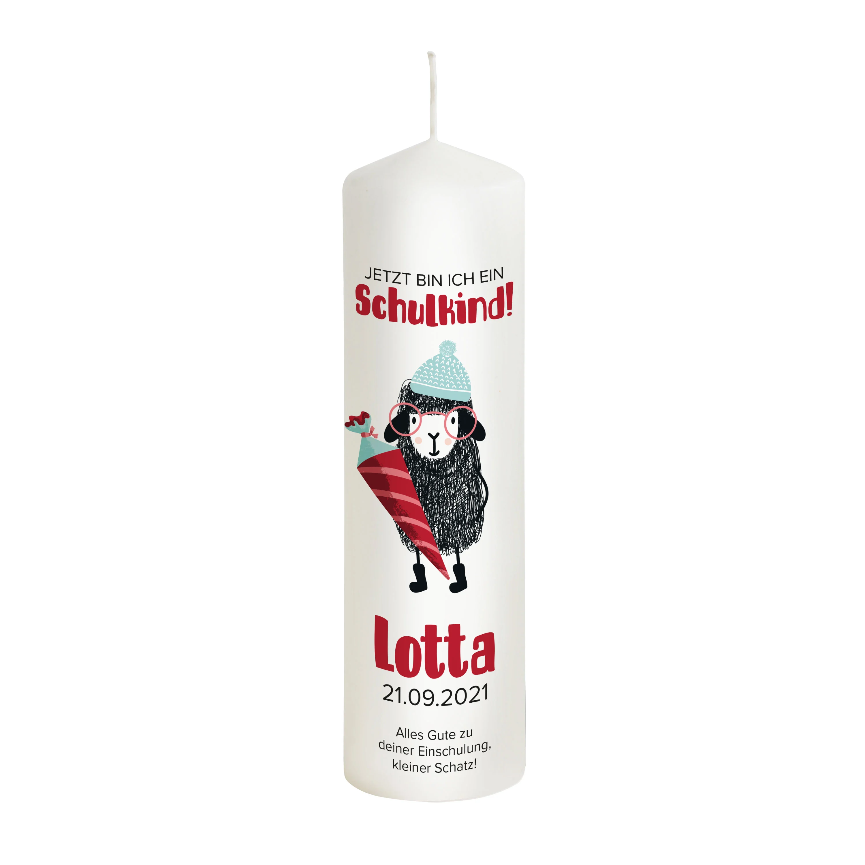 Einschulungskerze Schaf "Modell Lotta"