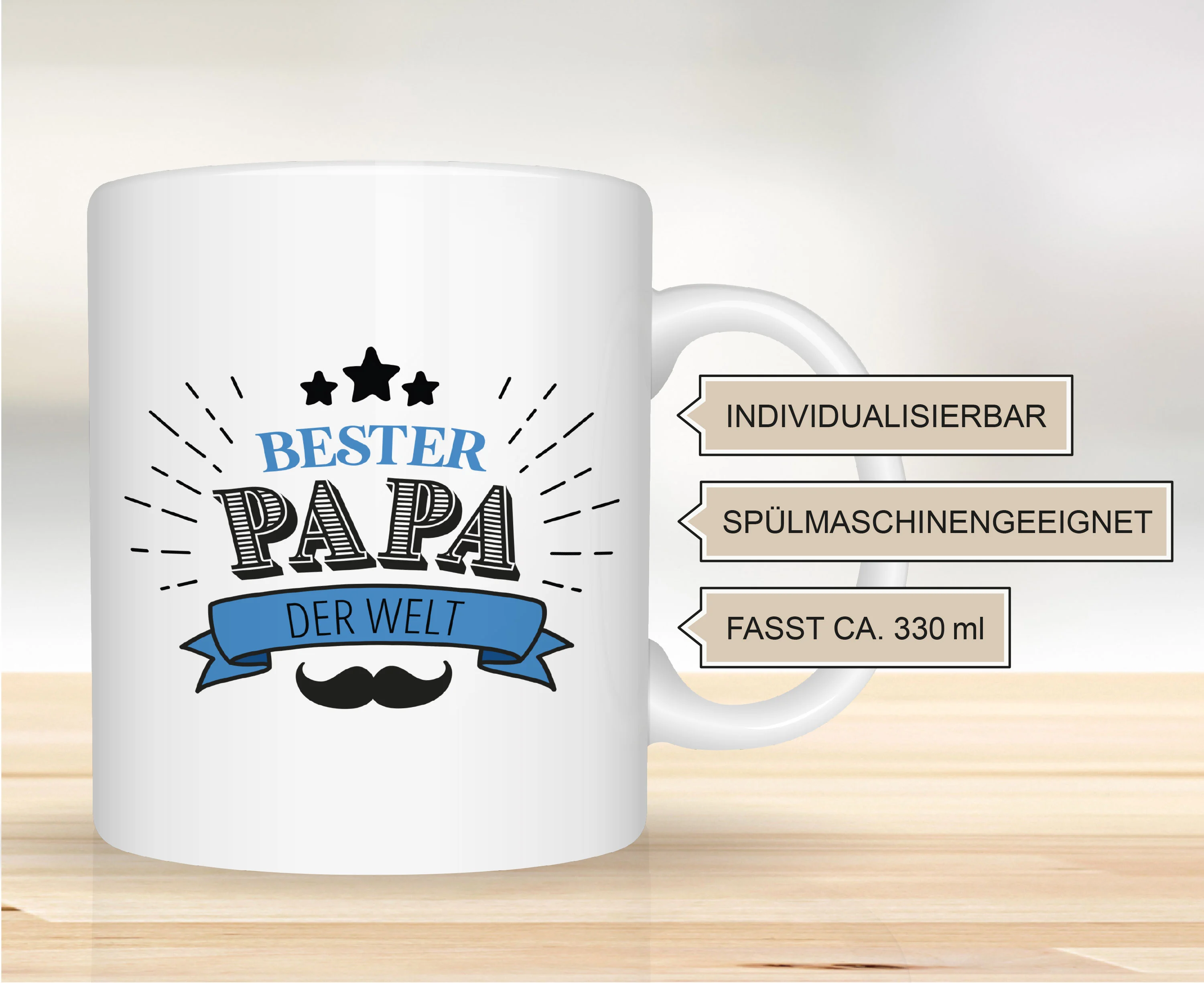 Bester Papa Tasse - Geschenk für Papa - Personalisiertes Papa Geschenk