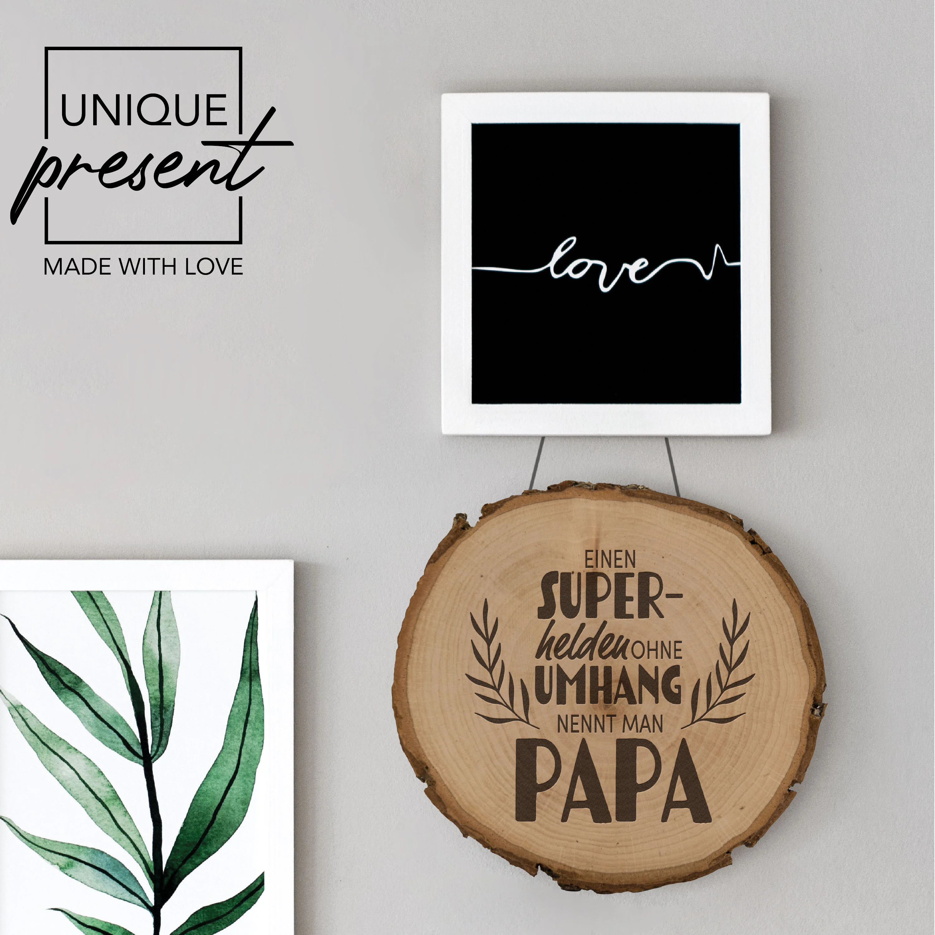 Baumscheibe Personalisiert - Papa Superheld - Geschenk für Papa