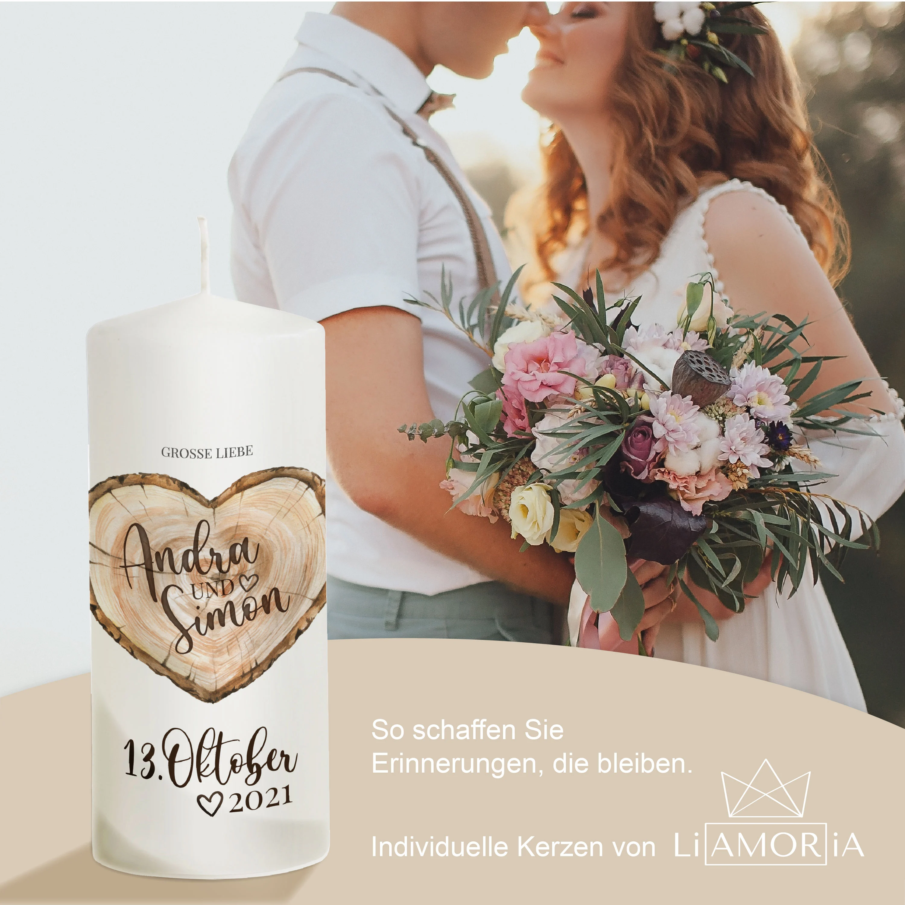 Hochzeitskerze Liebesbaum "Modell Andra"