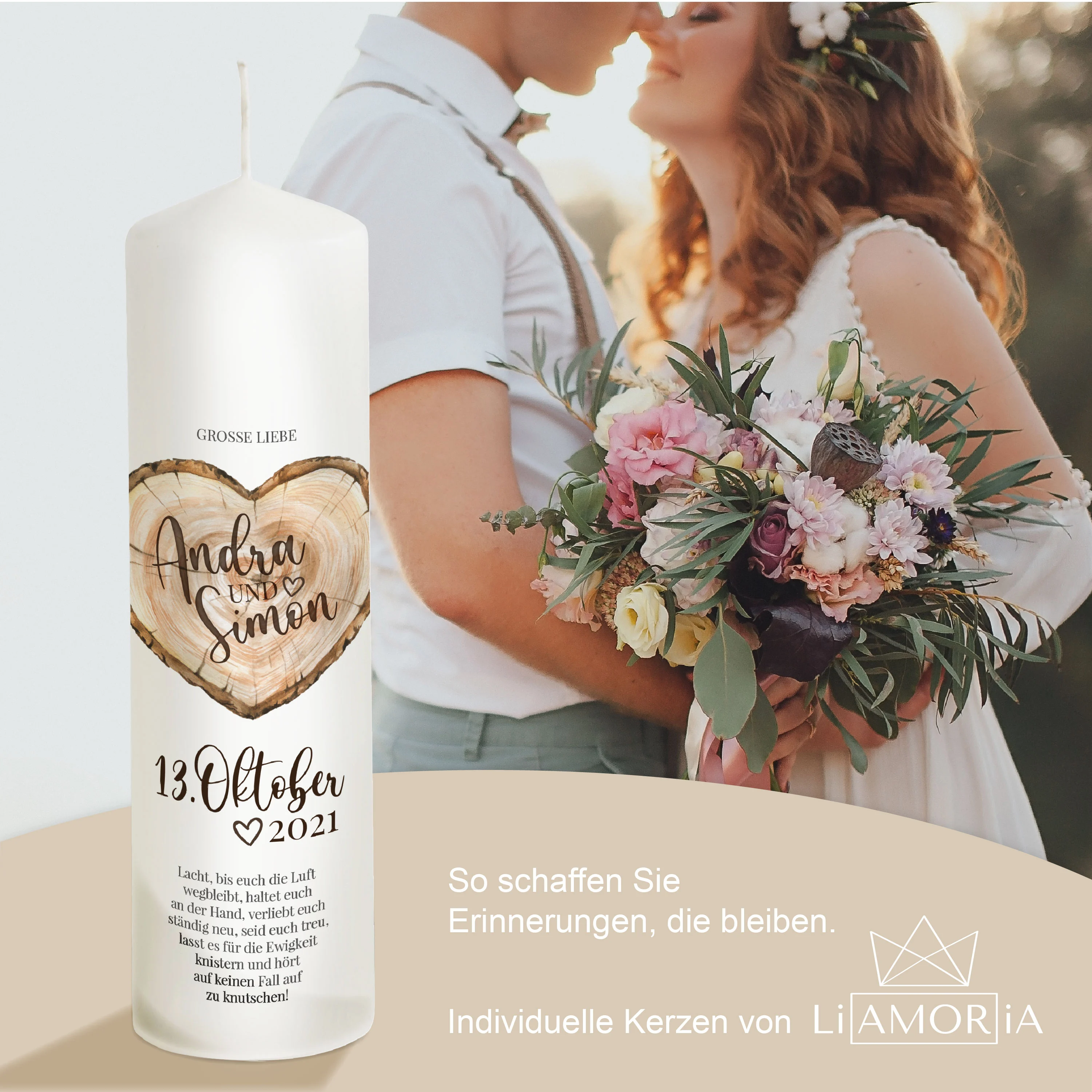 Hochzeitskerze Liebesbaum "Modell Andra"