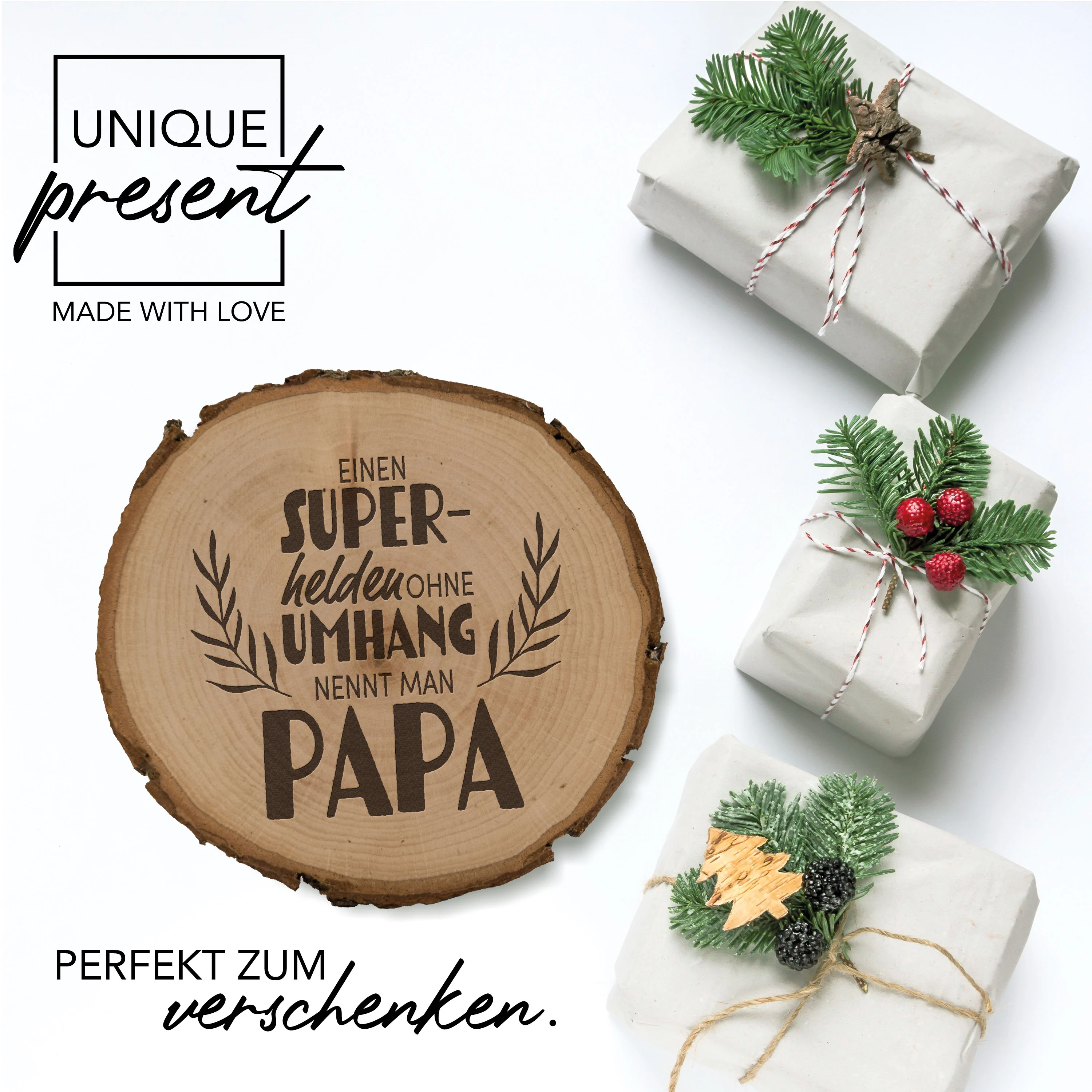 Baumscheibe Personalisiert - Papa Superheld - Geschenk für Papa