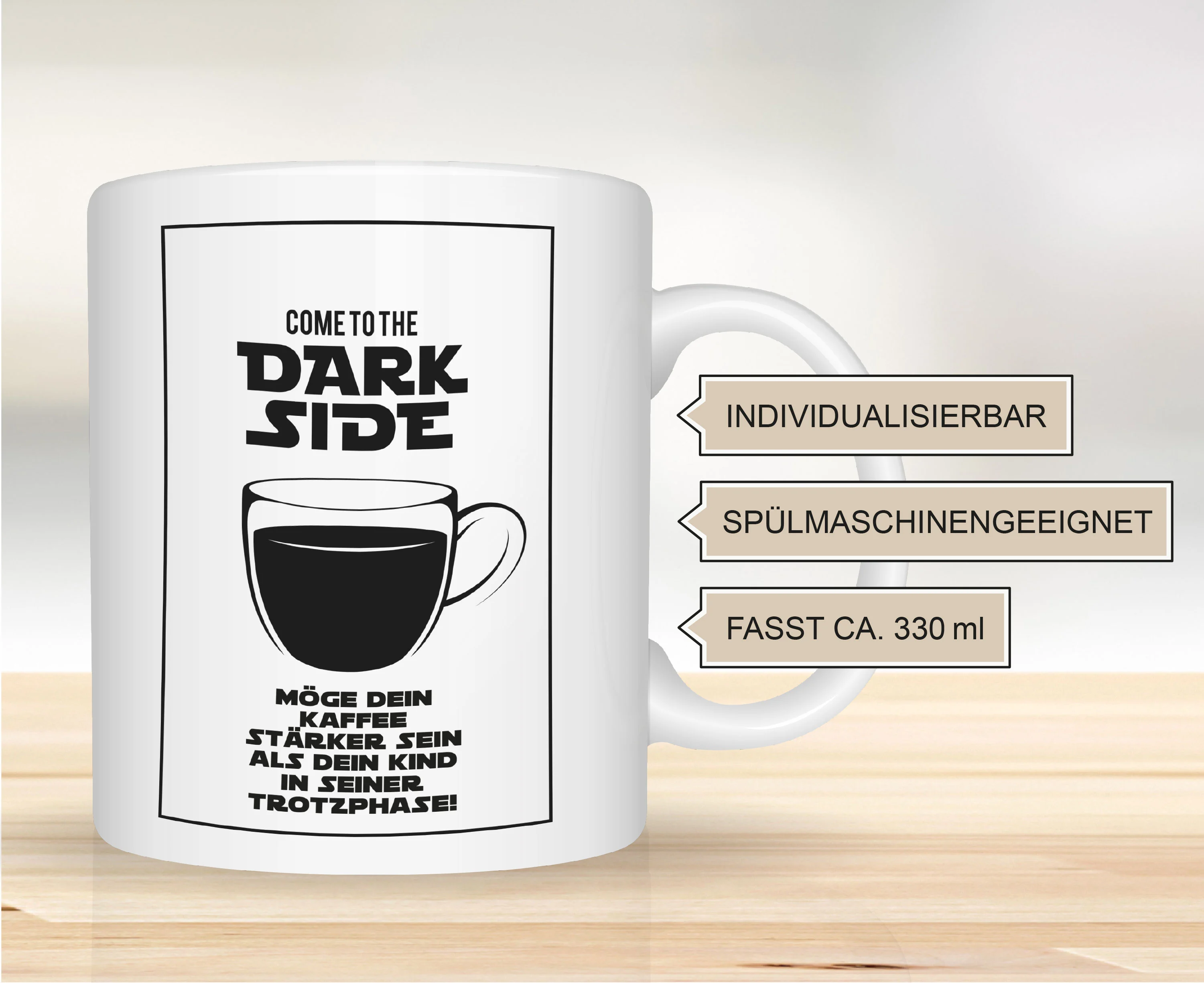 Dark Side Tasse - Individuelle Personalisierbare Geschenkidee