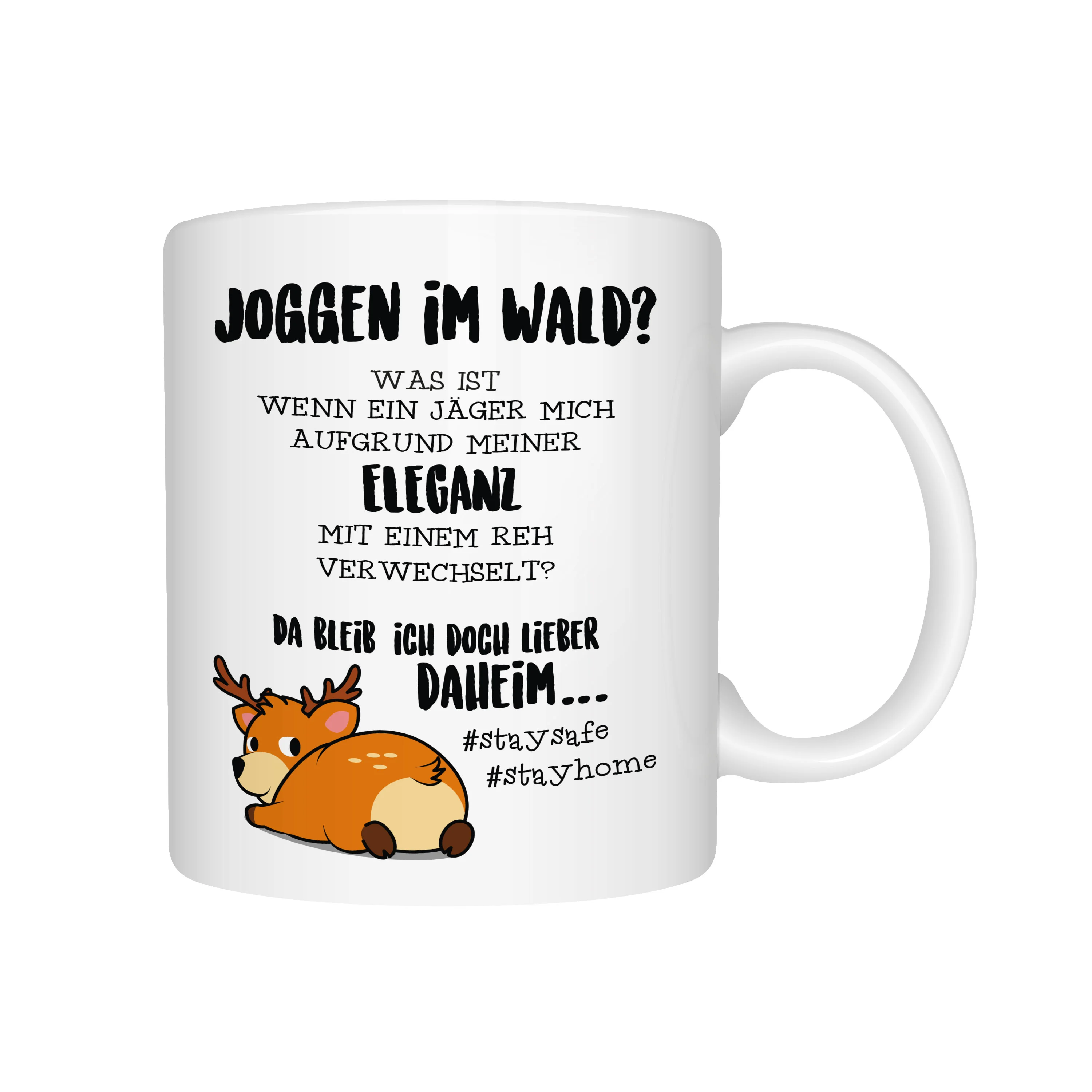 Spruchtasse Joggen im Wald