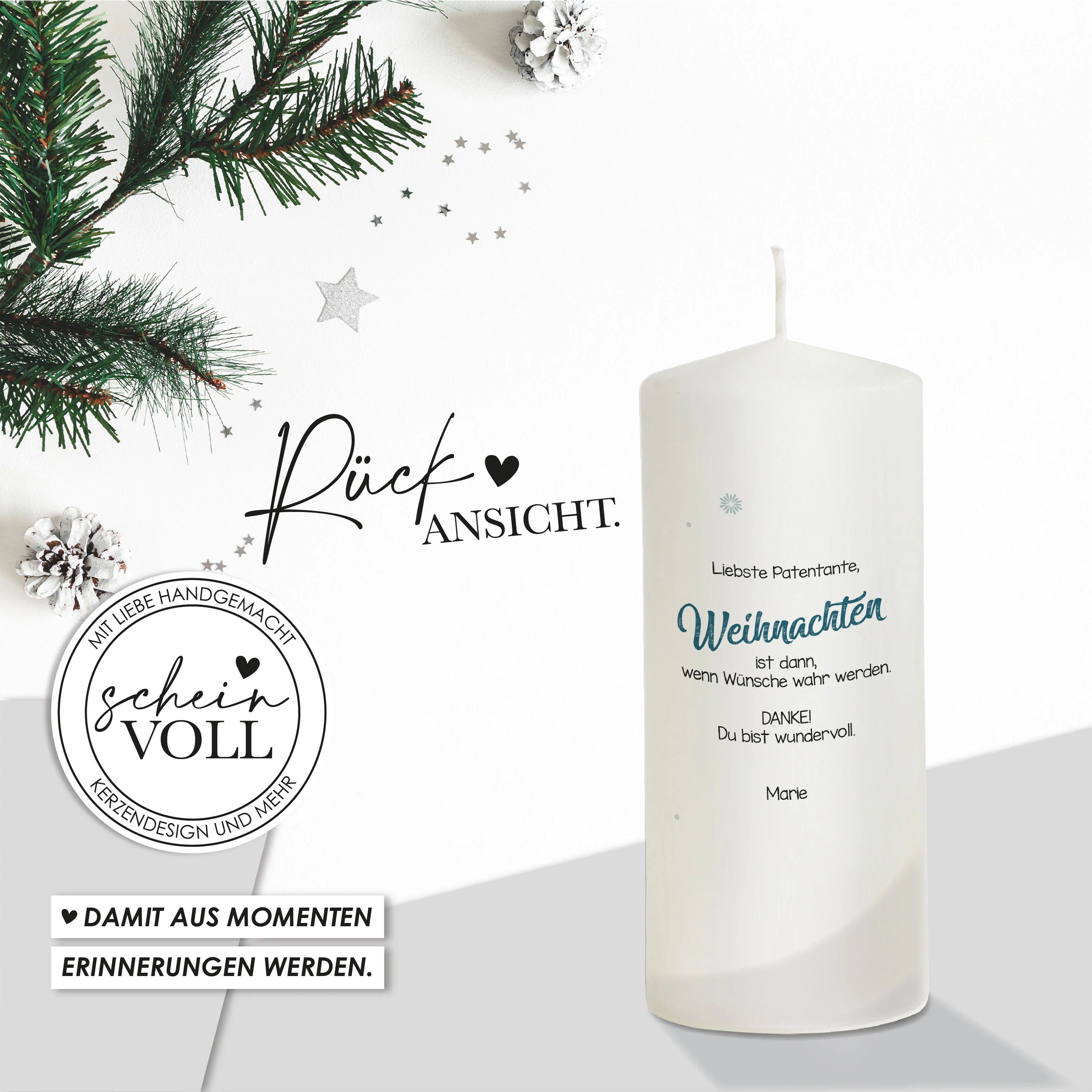 Weihnachtskerze Wichtel - personalisierbar - "Modell Wichtel"