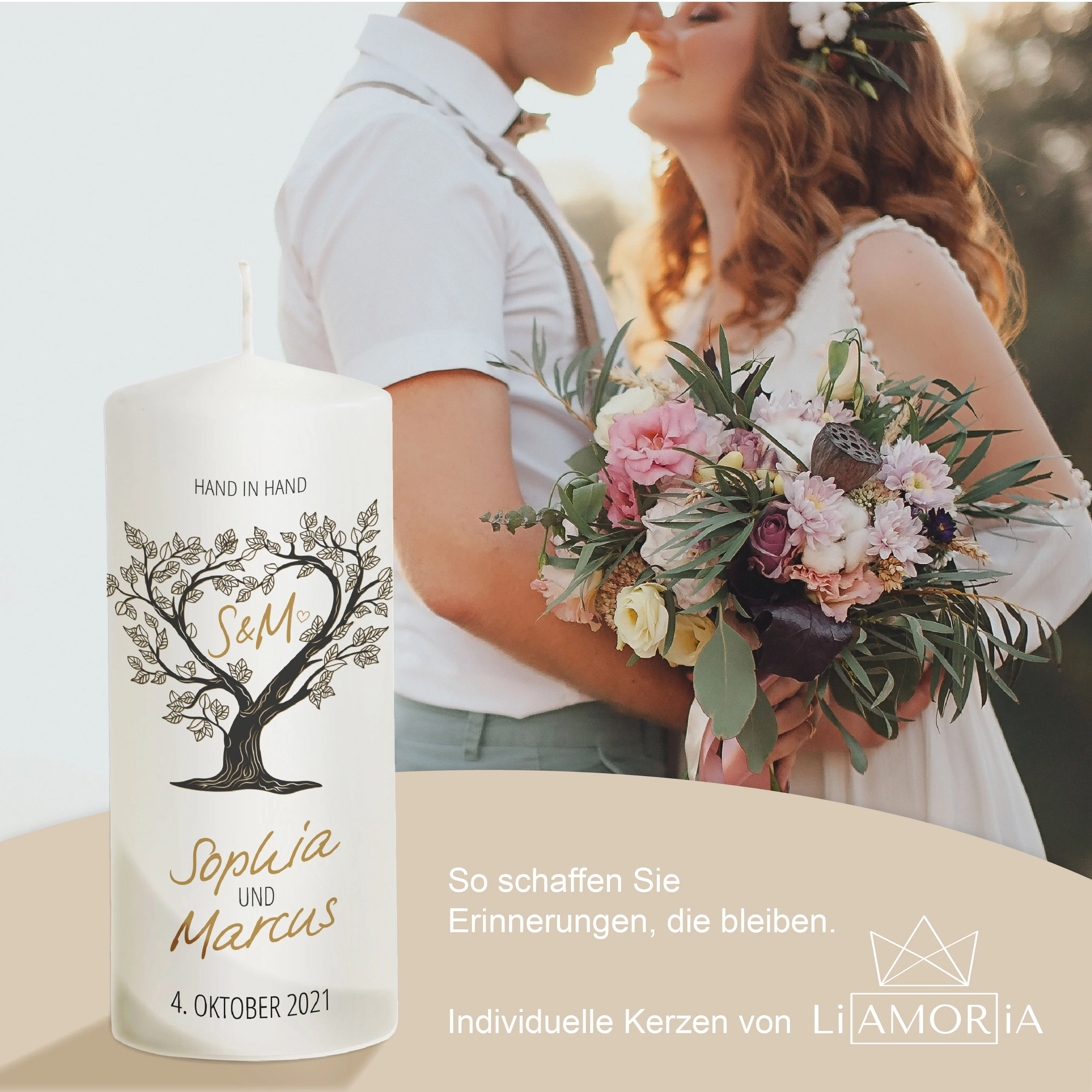 Hochzeitskerze Lebensbaum "Modell Sophia"