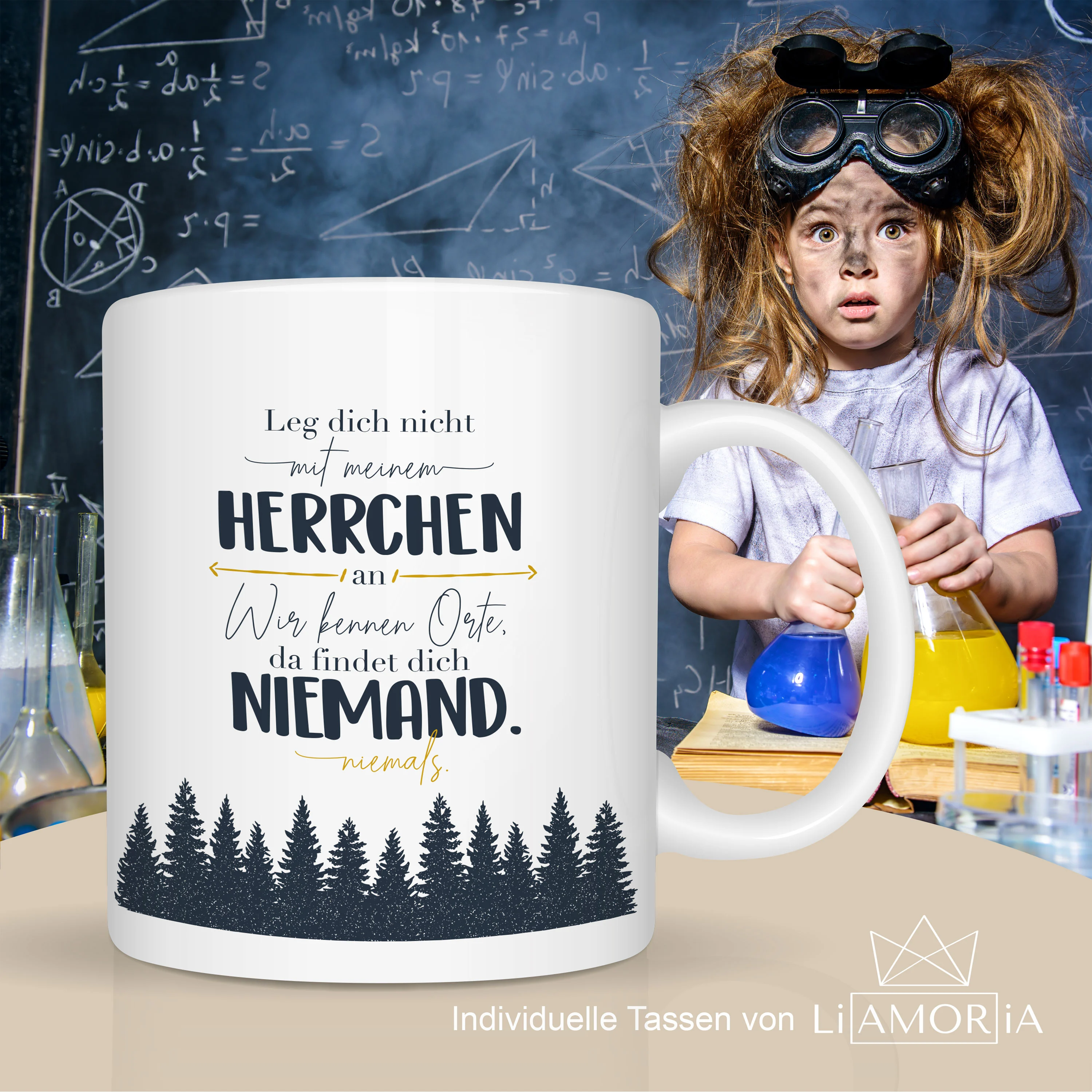 Motivtasse Leg dich nicht mit Herrchen an