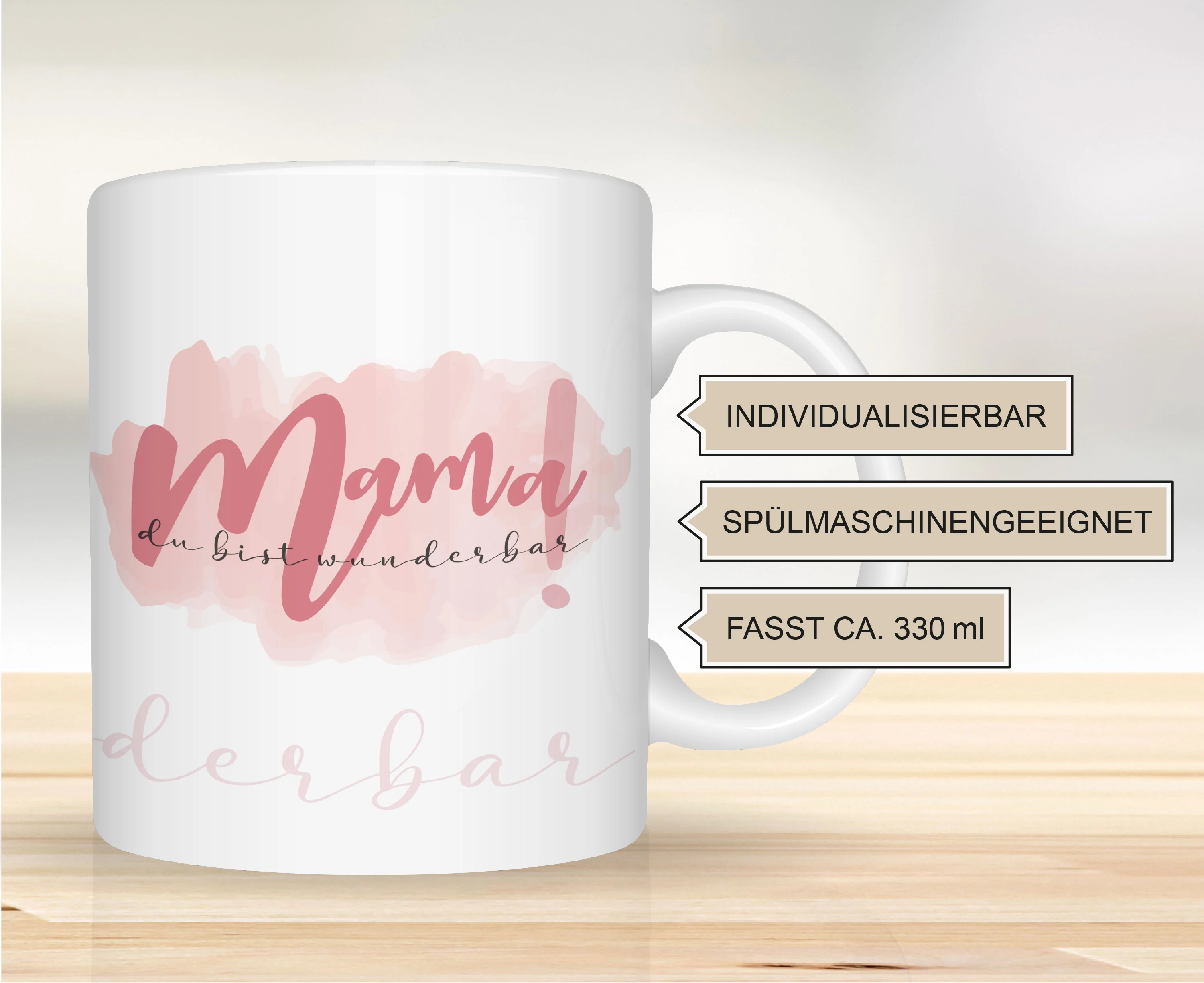 Mama du bist wunderbar Tasse Geschenkidee für Mama