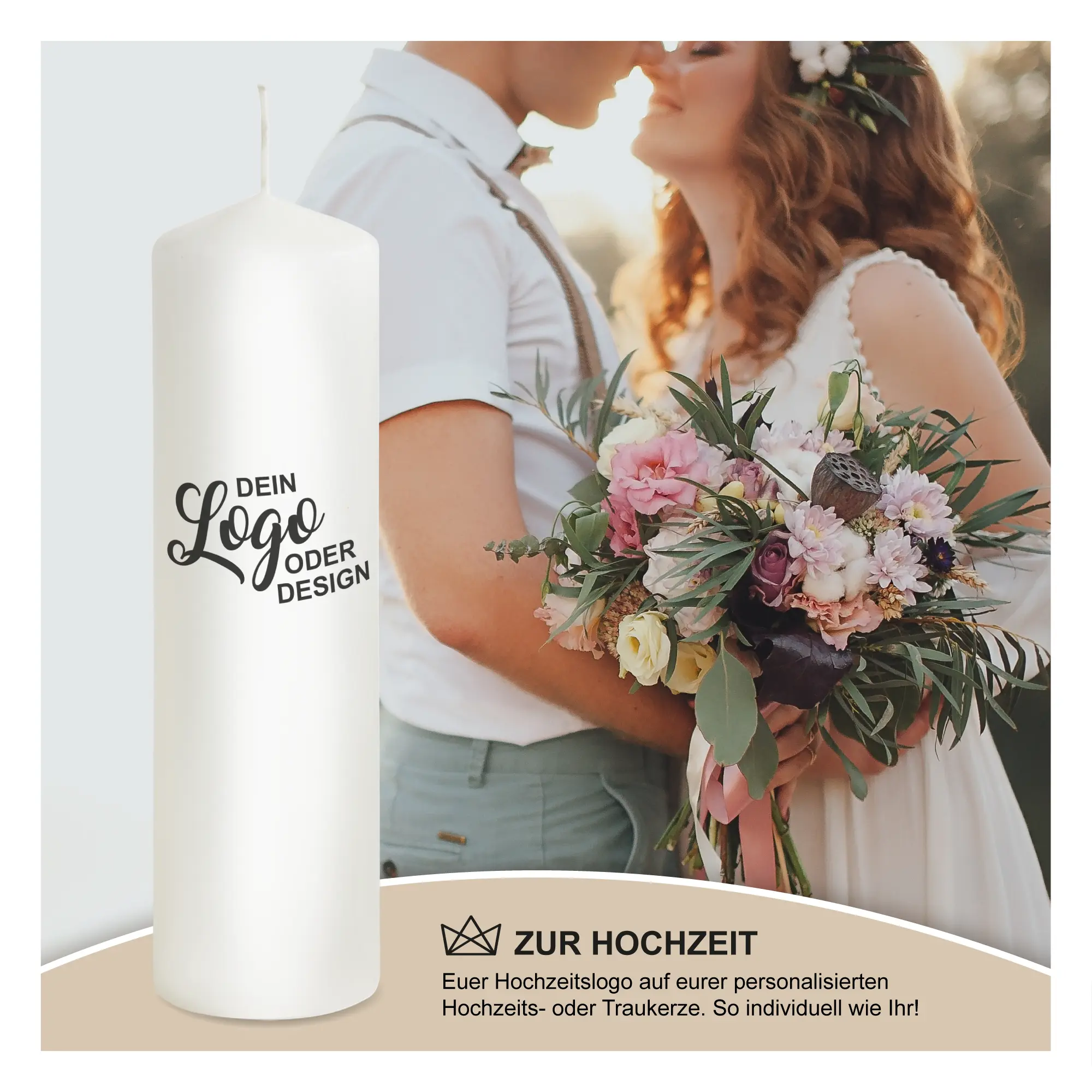 Hochzeitskerze mit eigenem Design