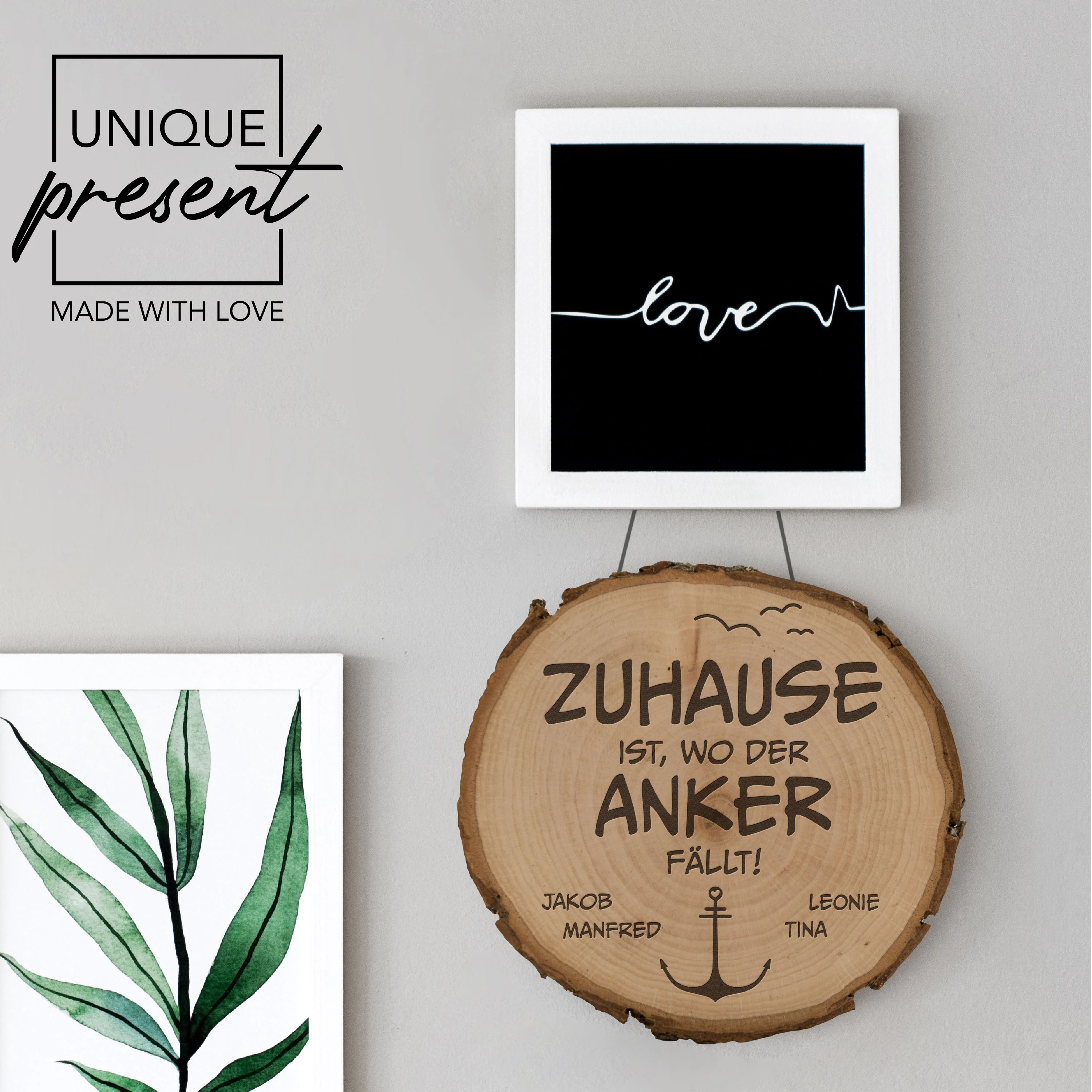 Baumscheibe Personalisiert - Anker - Paargeschenk