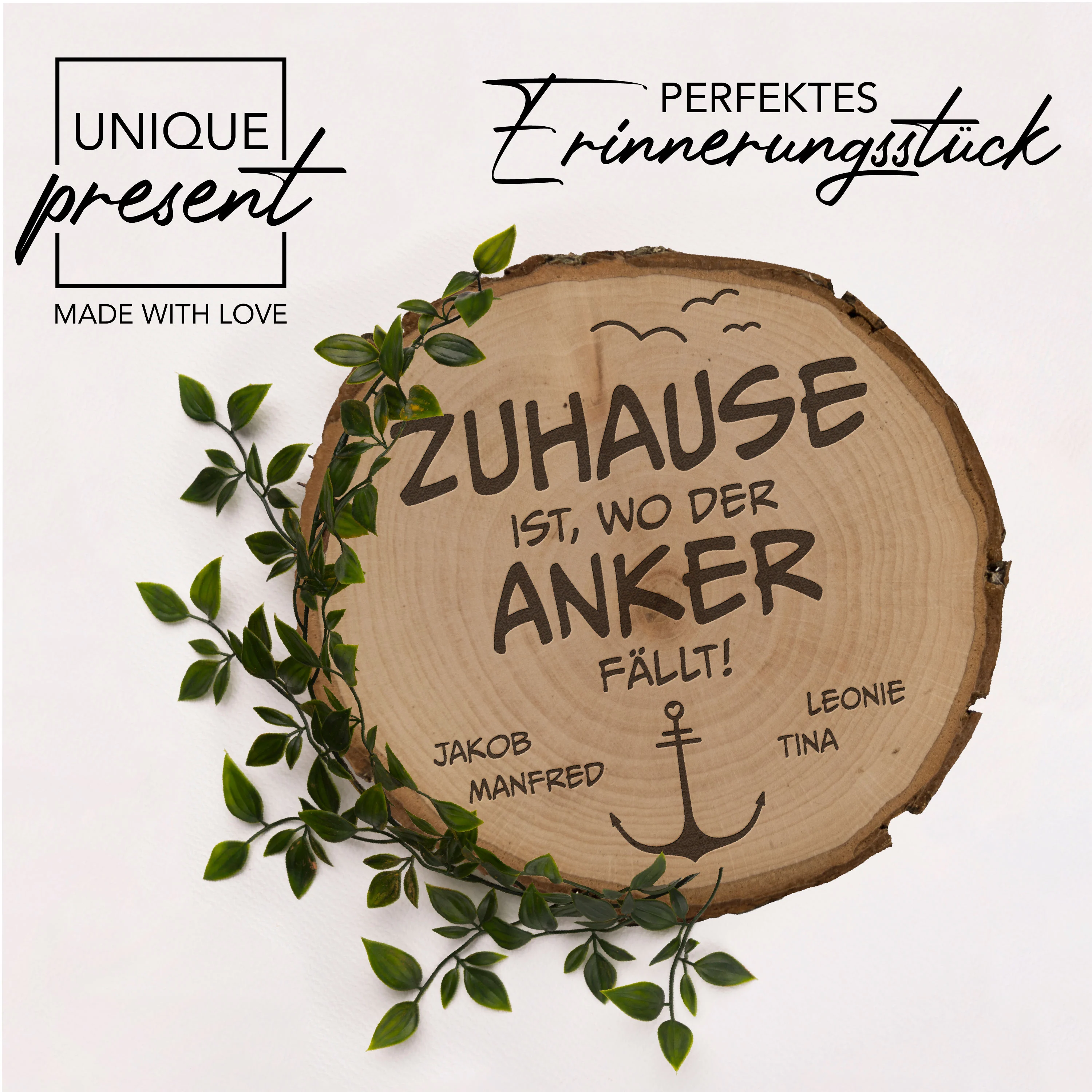 Baumscheibe Personalisiert - Anker - Paargeschenk