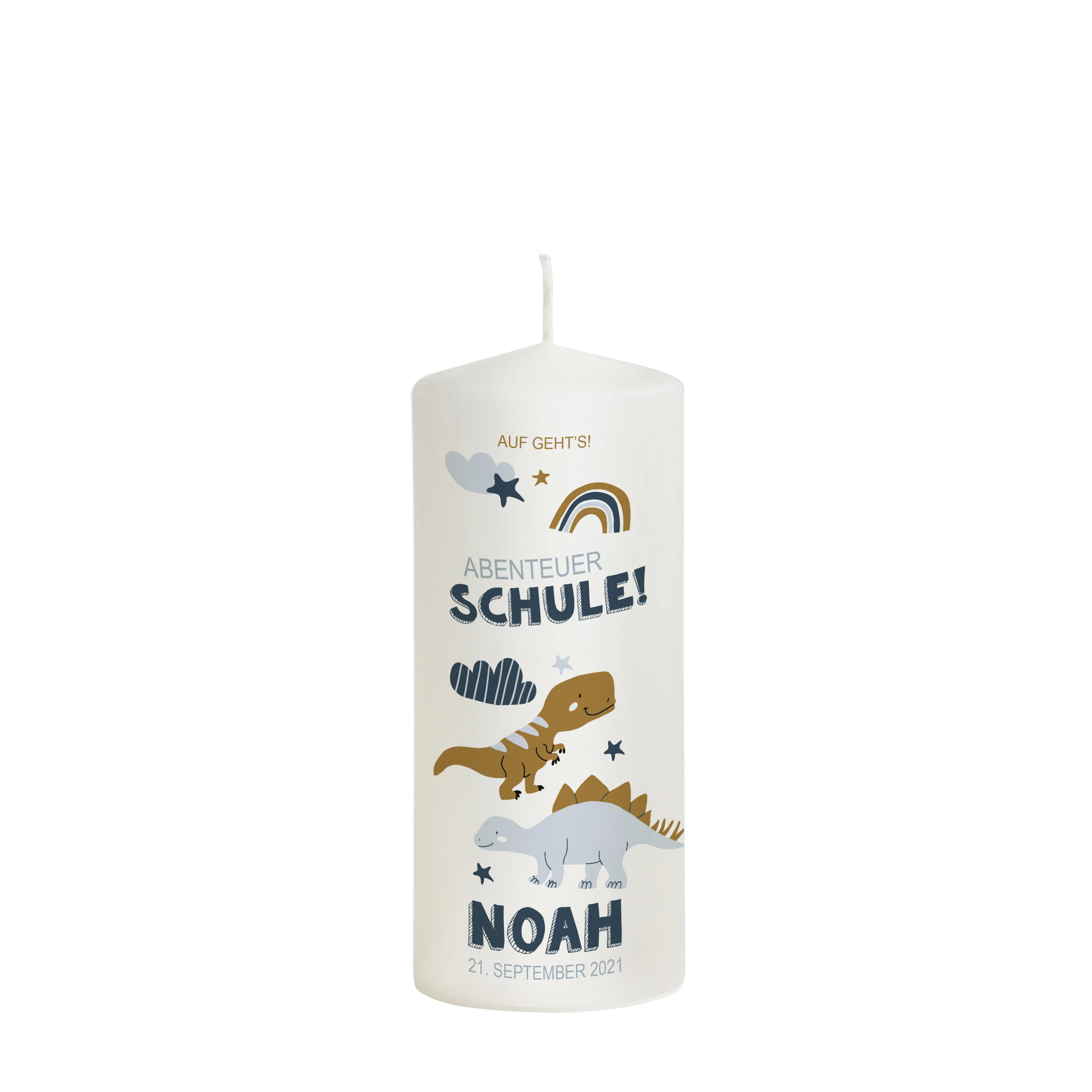 Einschulungskerze Dino"Modell Noah"