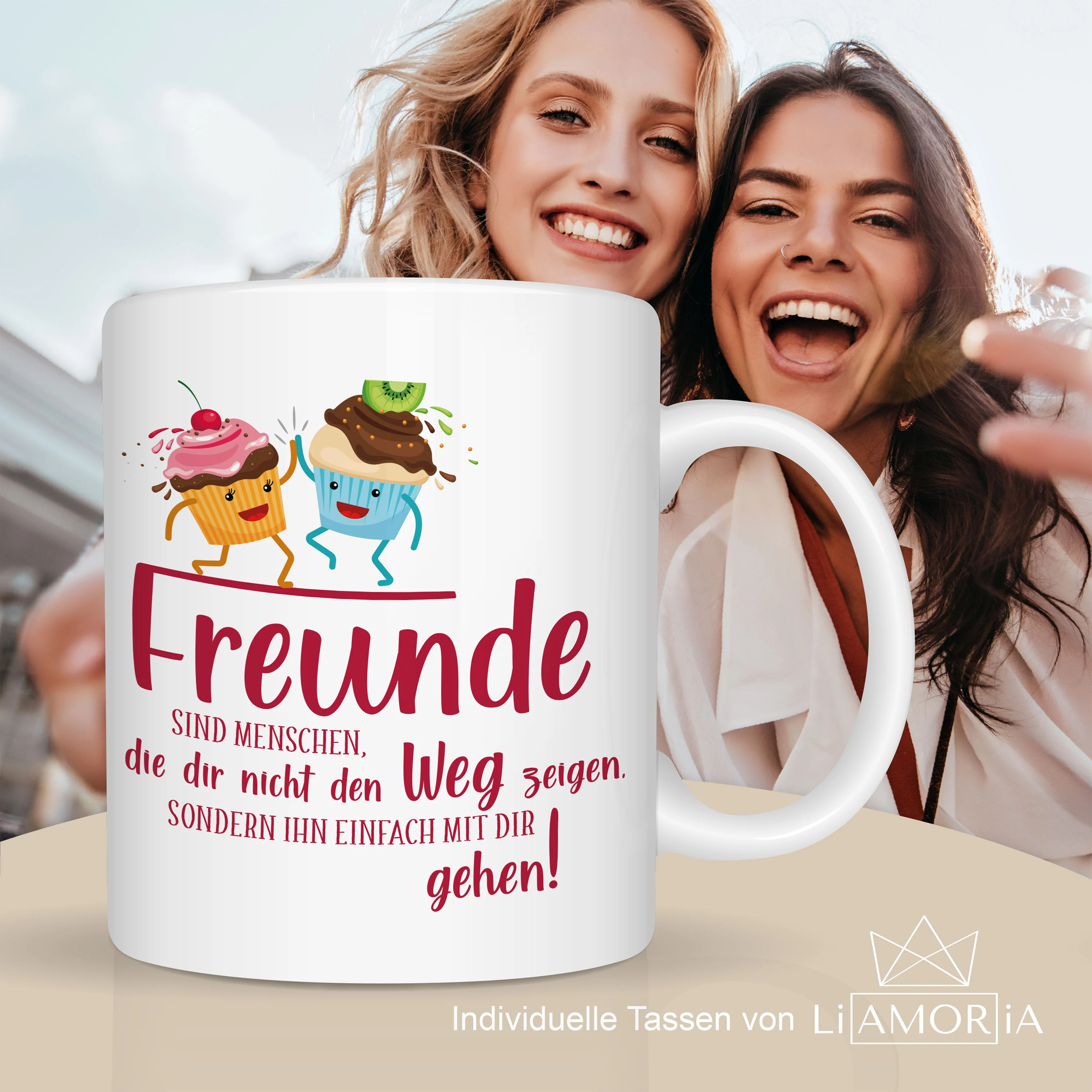 Beste Freunde Tasse Cupcake